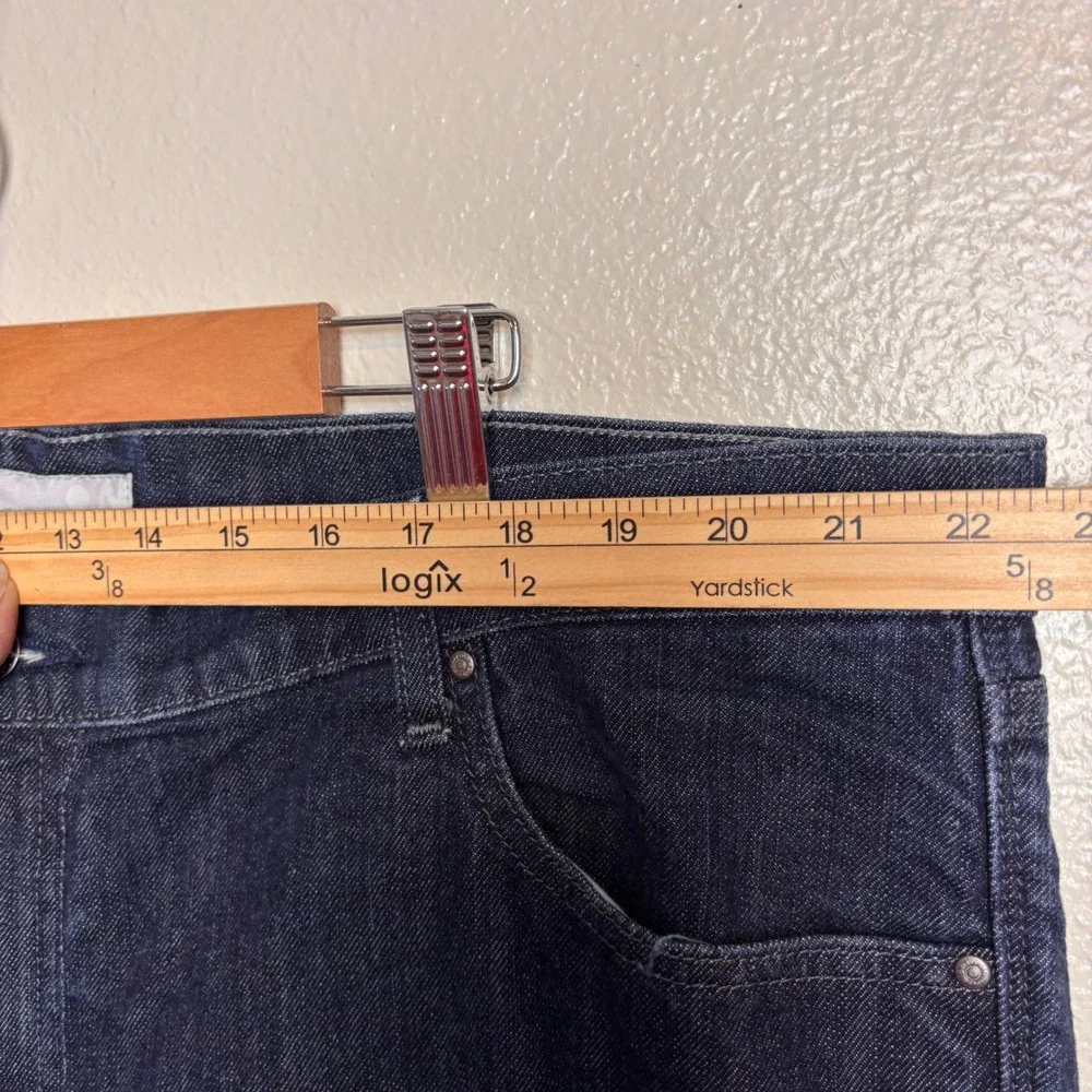 Old Navy Womens 20 Dark Wash Denim Bermuda Shorts Long Jorts Plus Size Stretch